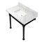Kingston Brass KVPB36MSQ0 36-Inch Carrara Marble Console Sink, Marble White/Matte Black KVPB36MSQ0 - alternate 1